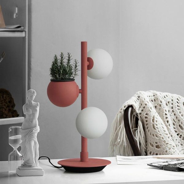 

table lamps nordic study creative simple modern living room bedside makaron ball plant lamp lu8131050