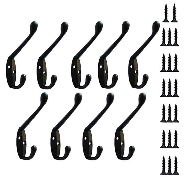 

robe hooks 9pcs/set zinc alloy coat heavy duty wall mounted hat hanger hook with screws