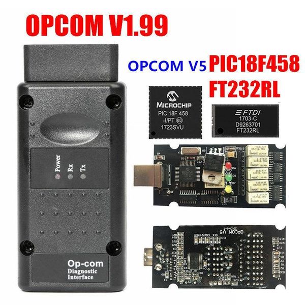 

code readers & scan tools opcom v1.99 for op com flash firmware update pic18f458 fidi can bus obd obd2 scanner tool