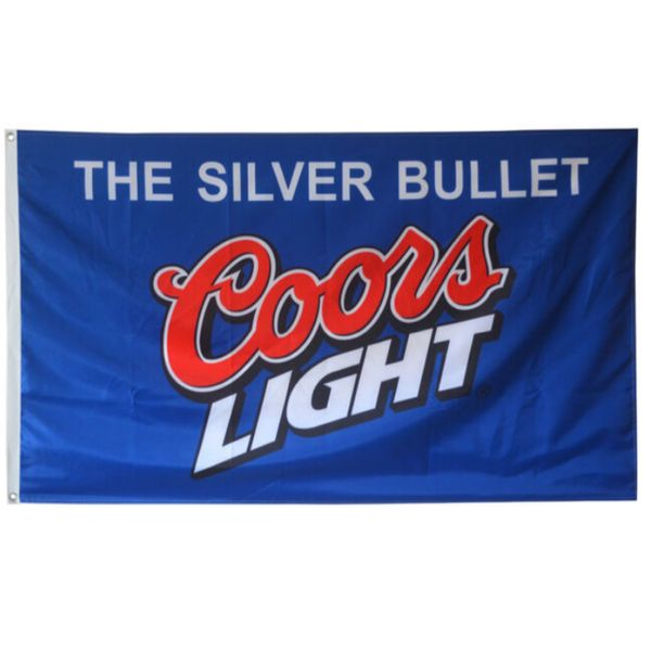 Coors Light Beer Etichetta da 3x5ft bandiere 100D in poliestere stendardi per esterni vividi vivido di alta qualità con due tappeti di ottone