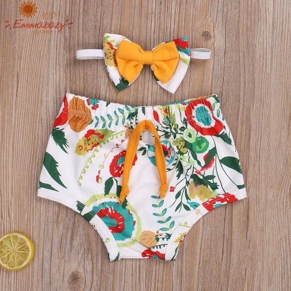 

infant baby stretchy short pant with headband girl casual summer diaper covers 2 piece sets shorts, Black