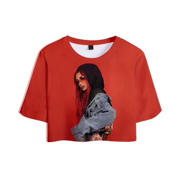 

women's t-shirt snow tha product hip singer 3d lumbar short sleeve 2021 exclusive style summer women fashion tee, White