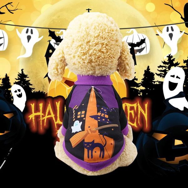 

dog apparel cute costume for halloween holiday party pet clothes kitten cat pumpkin hoody puppy small warm fleece xs-2x