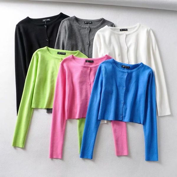 

women's knits & tees fall 2021 vintage black cardigan women kawaii pink sweater knitted korean button up crop winter, White