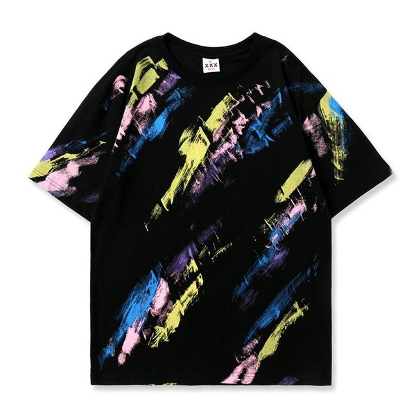 

men's t-shirts 2021 summer fashion graffiti hip hop men/women hipster oversized streetwear for lovers casual cotton tshirts, White;black