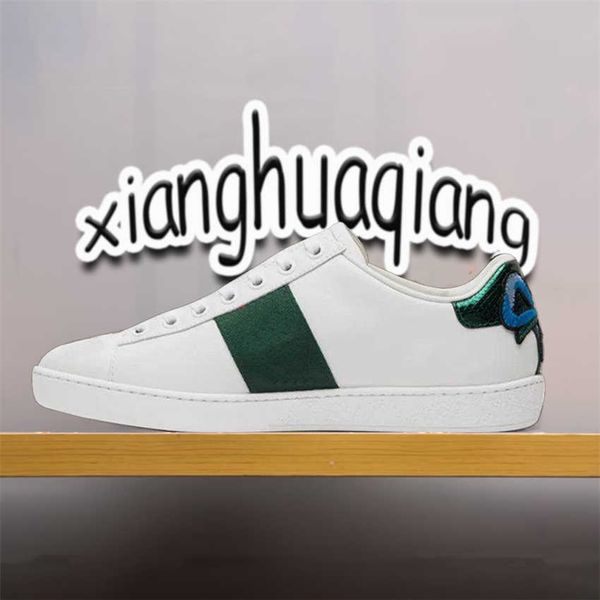 

2021 men women sneaker casual shoes bee white tiger print snake low ace leather walking sports trainers scarpe, Black