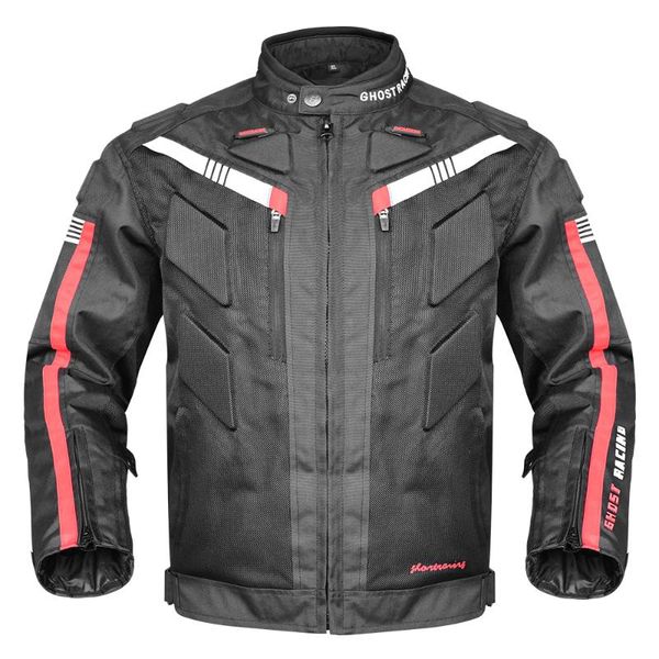 

running jackets motorcycle riding jacket summer mesh breathable waterproof and fall-proof racing suit knight pull clothes, Black;red