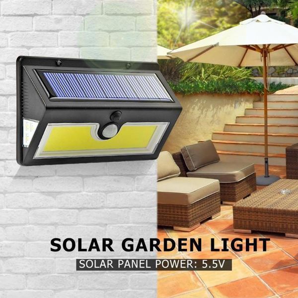 

solar lamps 52led/64cob sensor wall lights outdoor waterproof garden lighting small street light lamp for door garage courtyard