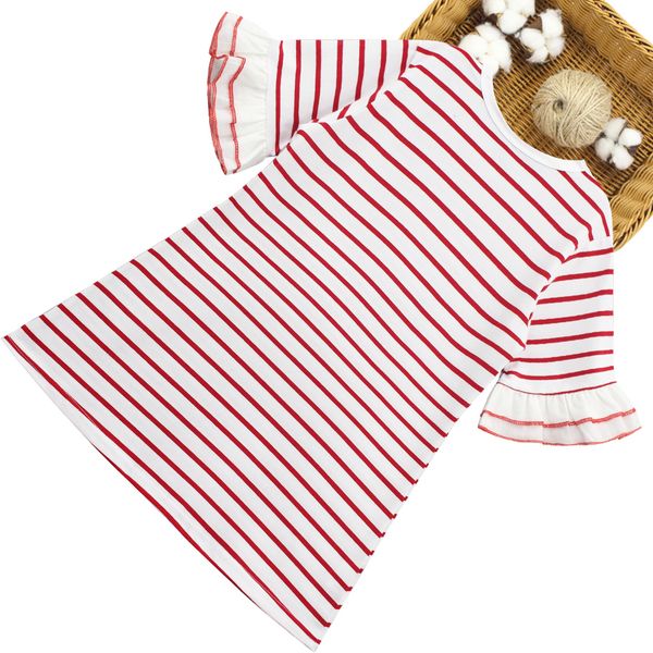 

girl dress striped girls dresses cartoon pattern children dresses pearls childrens clothing 6 8 10 12 14, Red;yellow