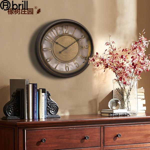 

vintage antique metal silent wall clock large american creative retro home decor dining room reloj de pared clocks