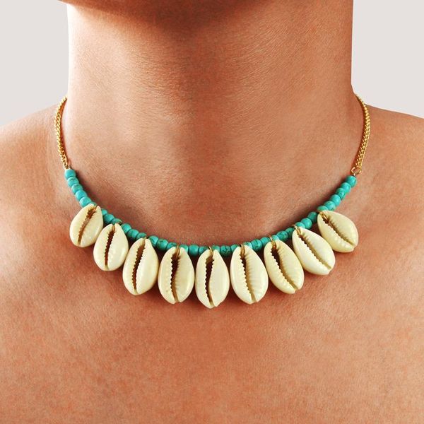 

pendant necklaces bohemian wind natural shell tassan necklace simple fashion short woman, Silver