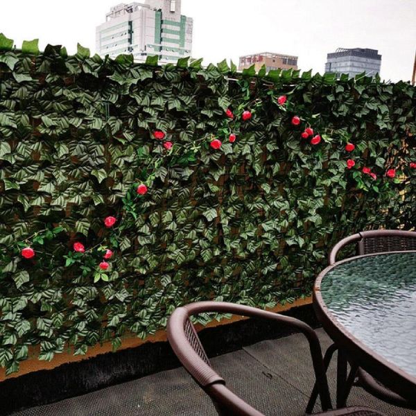

decorative flowers & wreaths green vines wooden expandable faux privacy fence artificial garden decoration uv protected hek panel tuinhek