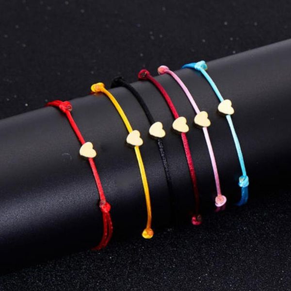 

charm bracelets stylish women heart rope lucky bracelet bangle adjustable christmas jewelry gift, Golden;silver