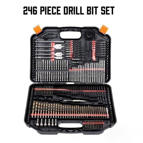 

professional hand tool sets ganwei 246pcs drill set woodworking bit high steel for plastic and aluminum hss