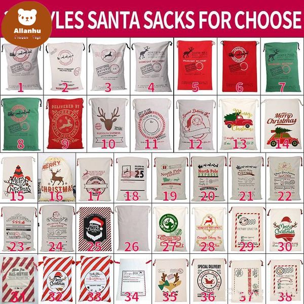 

halloween & christmas bag gift sack treat or trick pumpkin printed canvas cotton linen bags hallowmas party festival drawstring decoration n