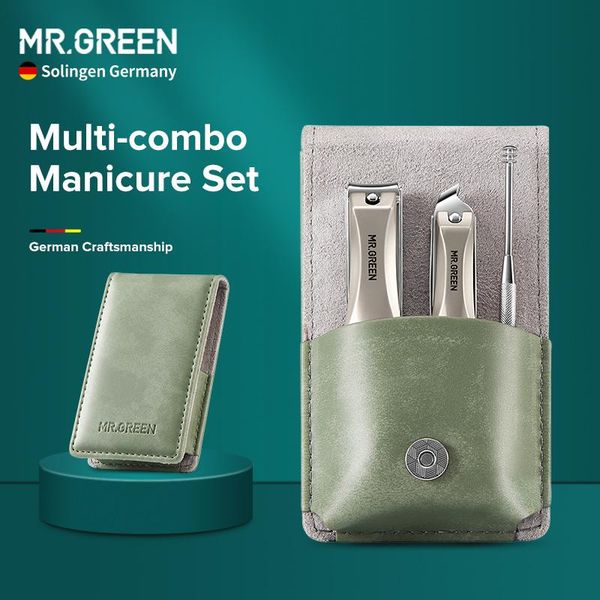 

nail art kits mr.green clippers set manicure portable travel kit professional file scissor ear pick stainless steel pedicure tools