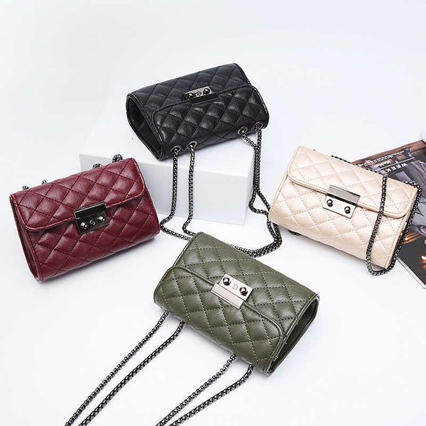 

2021 xiaoxiangfeng women's korean lingge chain slung simple fashion bag