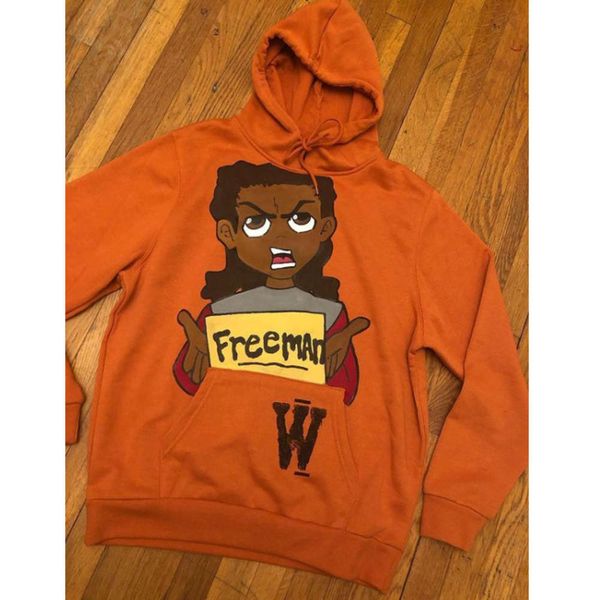 

outer size pure cotton hoodie autumn winter fashion brand printed men's pullover, Black