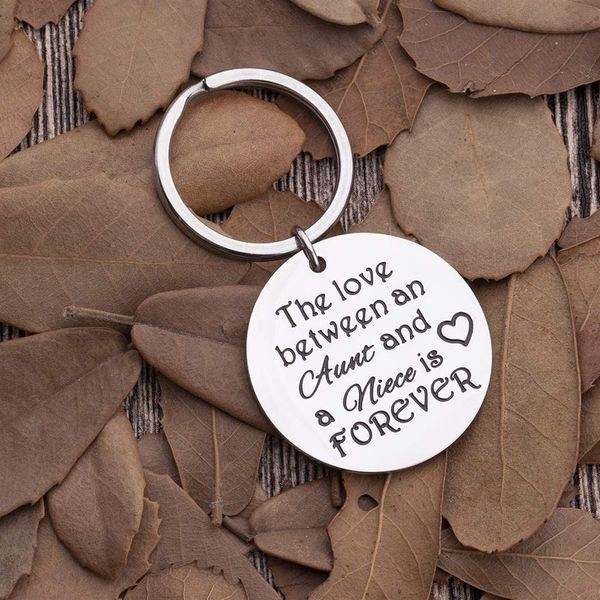 

aunt keyring gifts from niece keychain the love between an aunt and niece is forever aunt wedding gifts for aunts nieces womendio chan conta, Slivery;golden