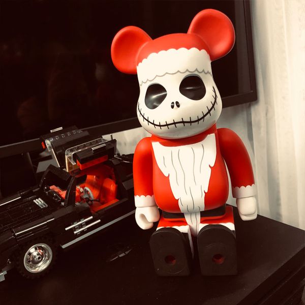 bearbrick orso violento blocchi di costruzione orso vigilia di natale spavento jack tendenza bambola ornamenti modello fatti a mano 28 cm