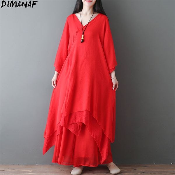 

plus size women two piece set suit casual home wear linen shirts long sleeve loose pants vintage solid summer 210531, White