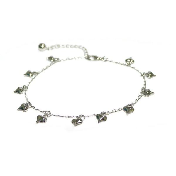 

anklets simple beach ladies anklet foot accessories metal chain trend fashion heart-shaped bells female feet bare, Red;blue