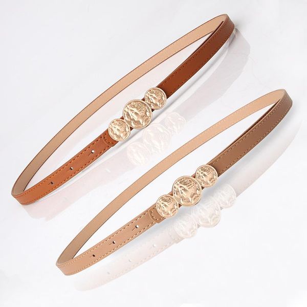 

belts women pu leather thin belt casual designer pin buckle for ladies alloy portrait jeans dress waistband, Black;brown