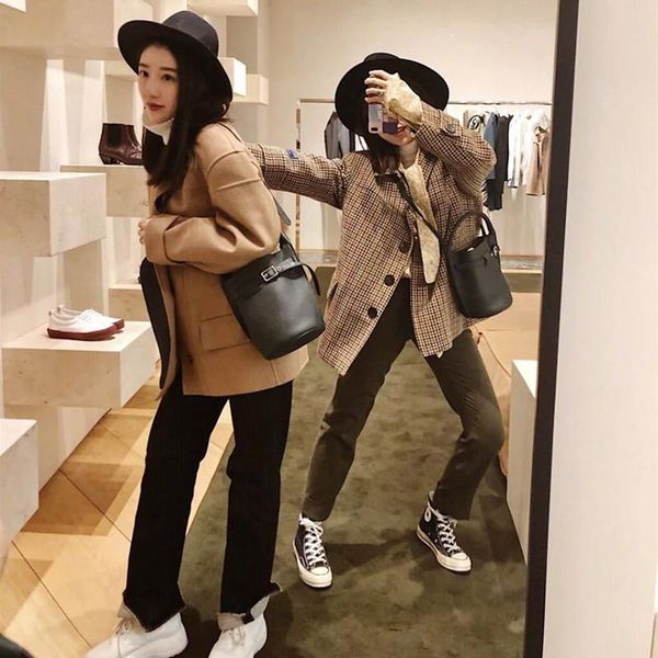 

evening bags cowhide bucket bag casual vegetable basket handbag shoulder messenger women fashion