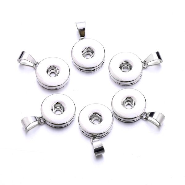 

12mm 18mm snap button jewelry silver color plating pendant diy necklace for women men noosa