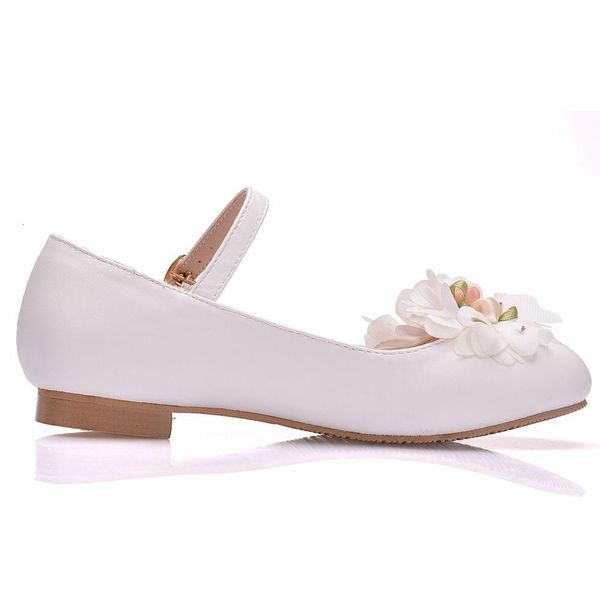 

sandals wedding party floral girls princess single shoes girl kids children casual fashion pu sneakers with flowers, Black