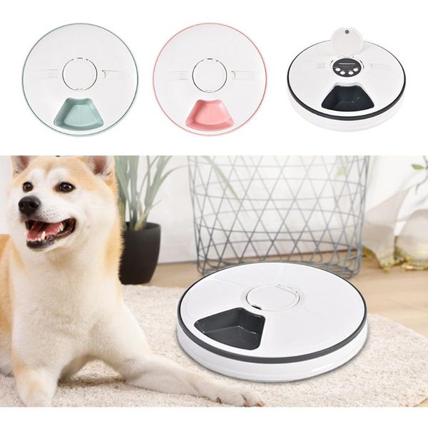 

dog bowls & feeders automatic pet feeder 24h timer cat food dispenser electric dry wet 6-meals dish round small animals feed supplies