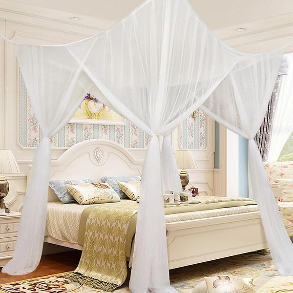 

mosquito net 4 corner bed canopy netting square bedding accessories doors summer home textile 190x210x240cm