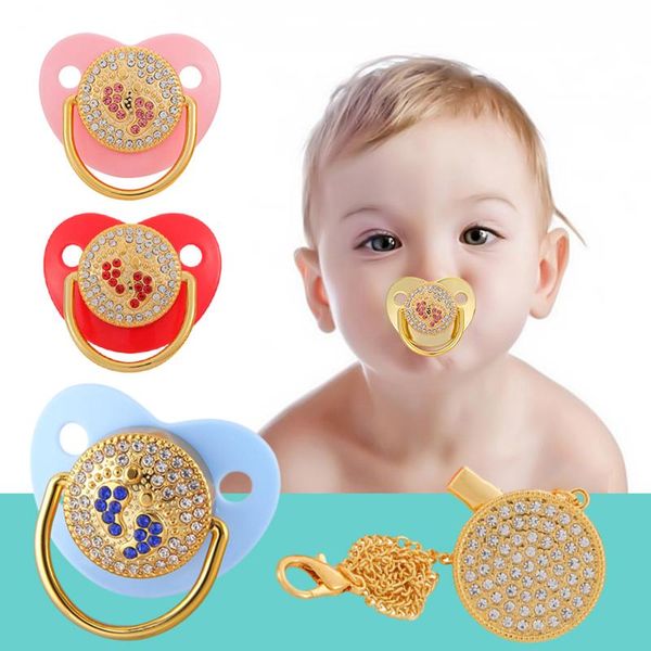 

pacifiers# 0-18 months point rhinestones baby pacifier lollipop elegant infant dummy soother shower gift weaning
