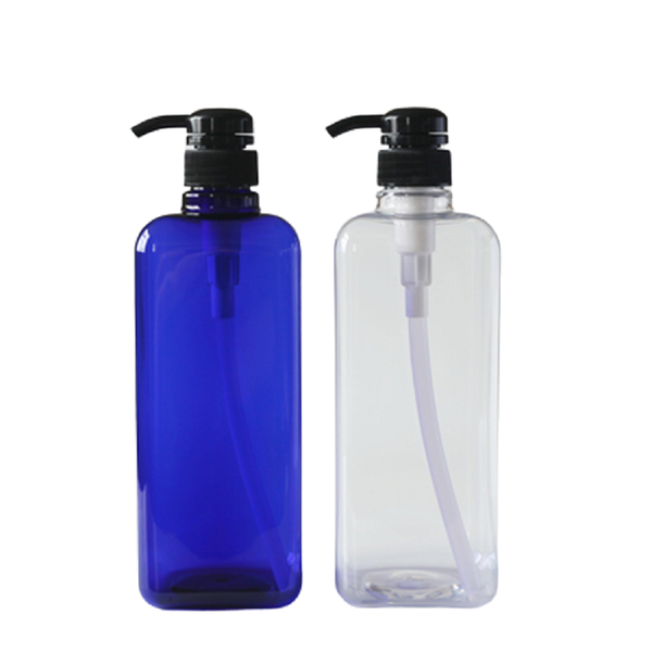 

storage bottles & jars empty plastic pet blue clear square shampoo bottle white black lotion press pump 1000ml cosmetic packaging containers