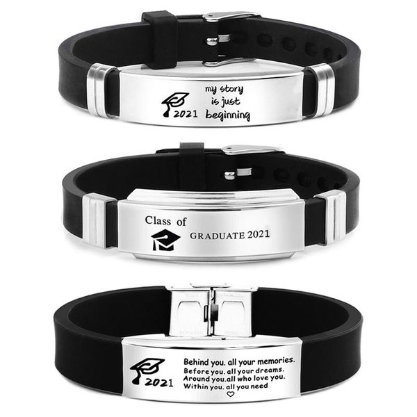 

beaded, strands graduation gifts for 2021 engraved mantra inspirational wristbands women men friendship, Black