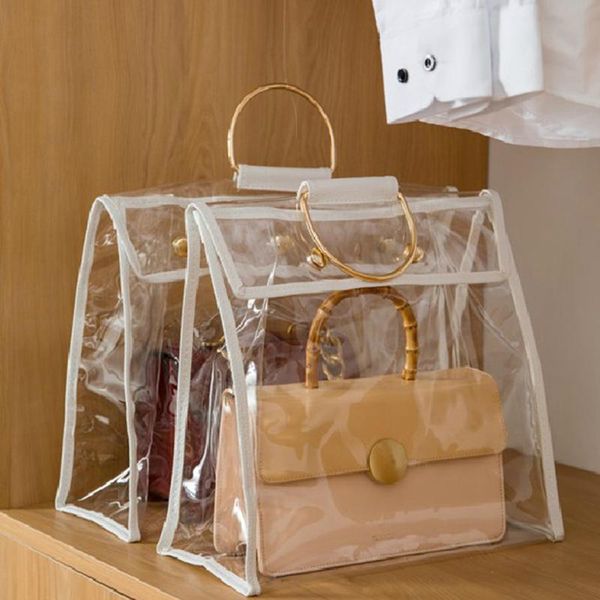 

storage bags dustproof bag transparent handbag protective organizer hanging anti dust case