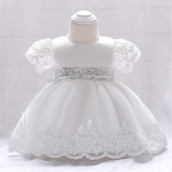 

girl's dresses 2021baby girl dress lace sequins white baptism for girls 1st yrs birthday party wedding christening baby infant clothing, Red;yellow