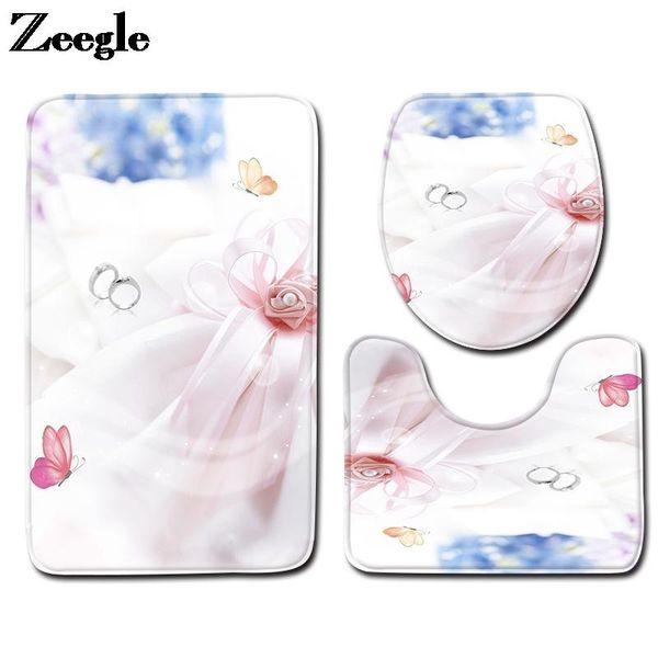 

bath mats valentine's day style mat in the bathroom toilet seat cushion homedecoration waterproof foot rug set for carpet