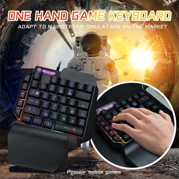 

keyboards f6 keyboard one-handed wired 39 keys luminous gaming for tablet