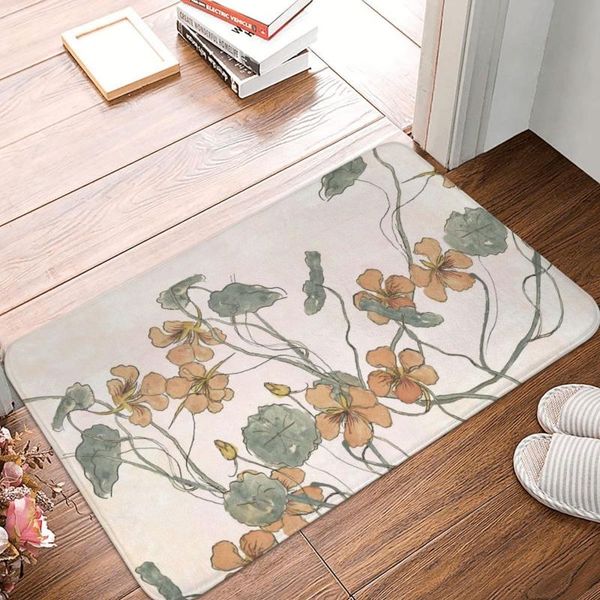 

carpets winding floral watercolour doormat carpet mat rug polyester anti-slip floor decor bath bathroom kitchen bedroom 40x60
