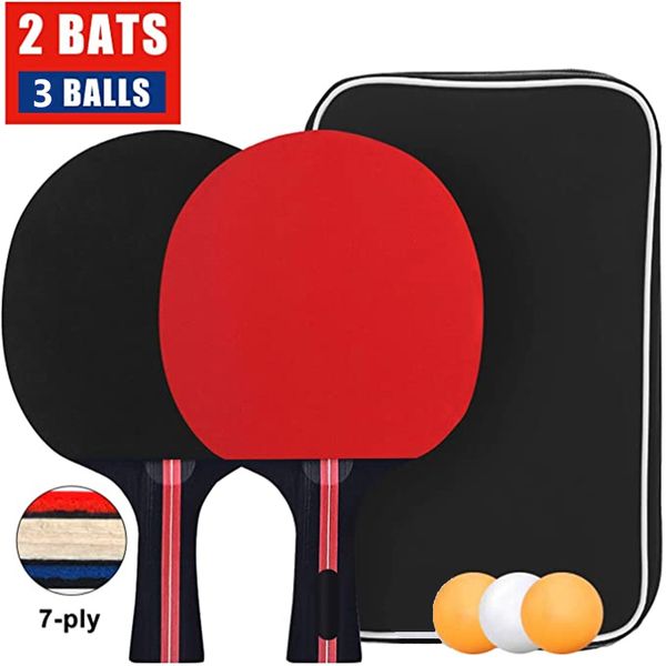 

table tennis set pingpong paddle set 2racket 3ball with portable bag customized logo