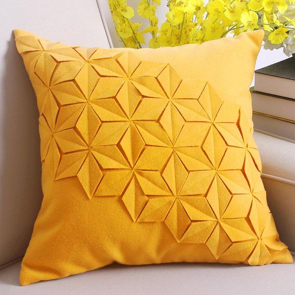 

cushion/decorative pillow 45*45cm/50x30cm creative yellow flowers waist cover stereo pleats decorative ruffles cushion pillowcase sofa