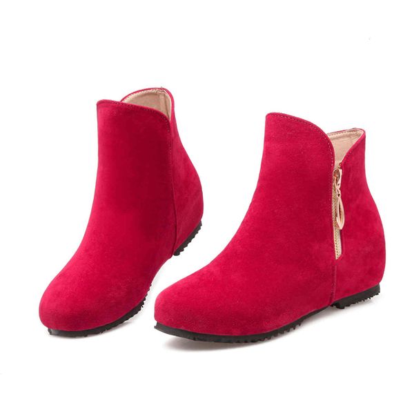 

dress shoes winter autumn short boots for women ankle with chain increasing heels low big size 52 34 49 green black beige red 3fqt