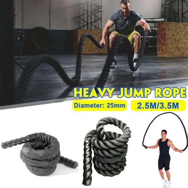 

25mm fitness heavy jump rope weighted battle skipping ropes power training improve strength building muscle