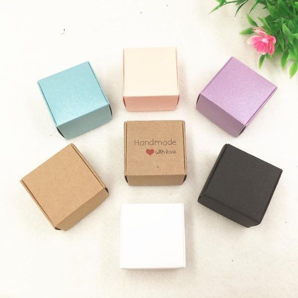 

gift wrap 30pcs/lot two sizes small colorful paper box kraft cardboard handmade soap box,cute box, jewelry/candy packaging boxes