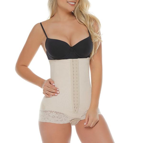 

women's shapers underbust hook-eye shaping bodysuit for women straps corset compression garment waist trainer postpartum, Black;white