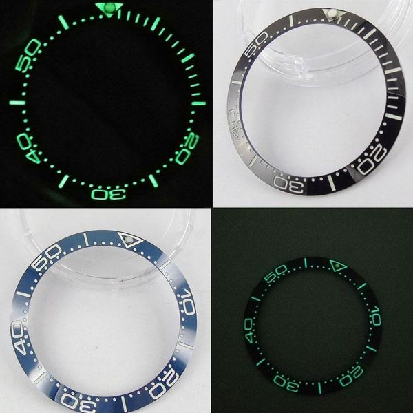 

repair tools & kits 38mm*30.6mm super green luminous bezel ring insert blue/black ceramic watch fits gmt/sub automatic