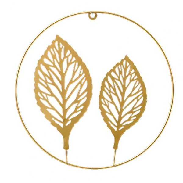 

decorative objects & figurines 7 styles 3d golden leaf wall decor hanging light luxury punch nordic style metal round iron pendant for