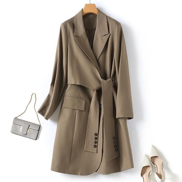 

women's suits & blazers women blazer coat long sleeve v neck with belt formal office lady slim suit jacket outerwear, White;black