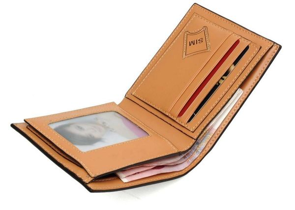 

sell short fashion coffee colour gentleman wallet european style pu leather brand men wallets, Red;black
